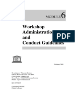 Workshop Administration and Conduct Guidelines: February 2000