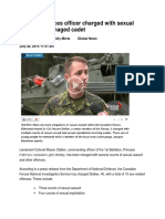 28 Jul 2015 - Canadian Forces Officer Charged With Sexual Assault of Teenaged Cadet