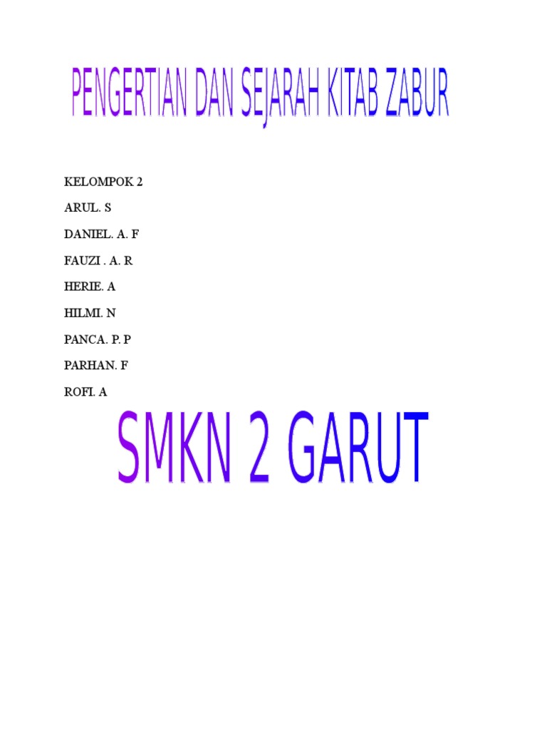 Pengertian Dan Sejarah Kitab Zabur
