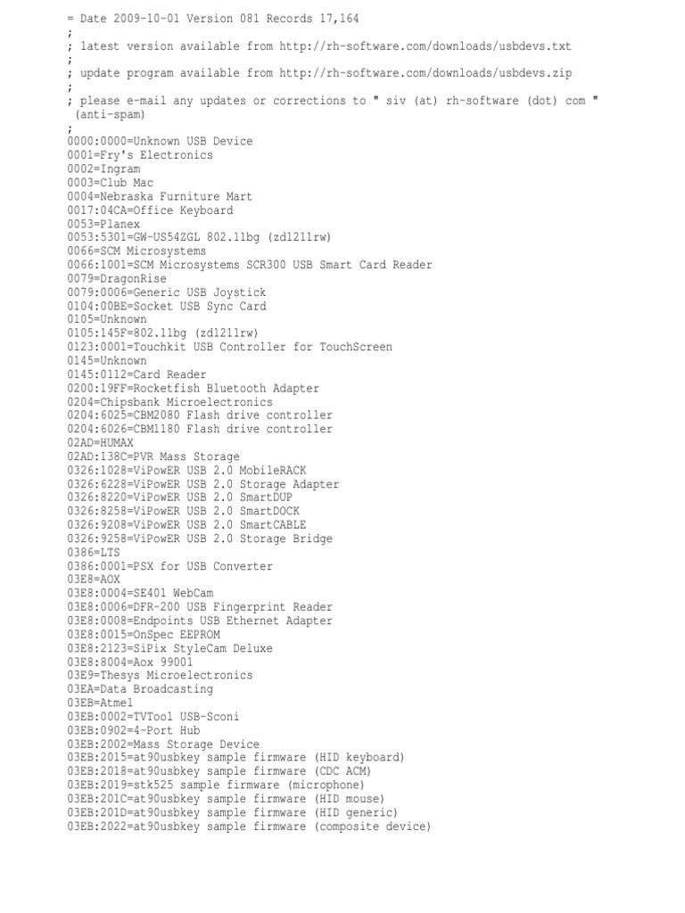 Usb Devs | PDF | Local Area Network | Mobile Phones