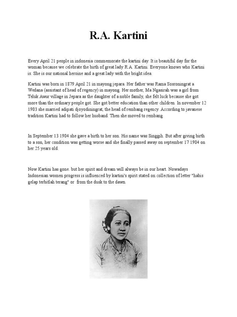 Recount Biography Ra Kartini