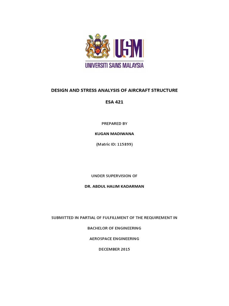 Aircraft Structure Design Analysis | PDF | Spar (Aeronautics) | Bending