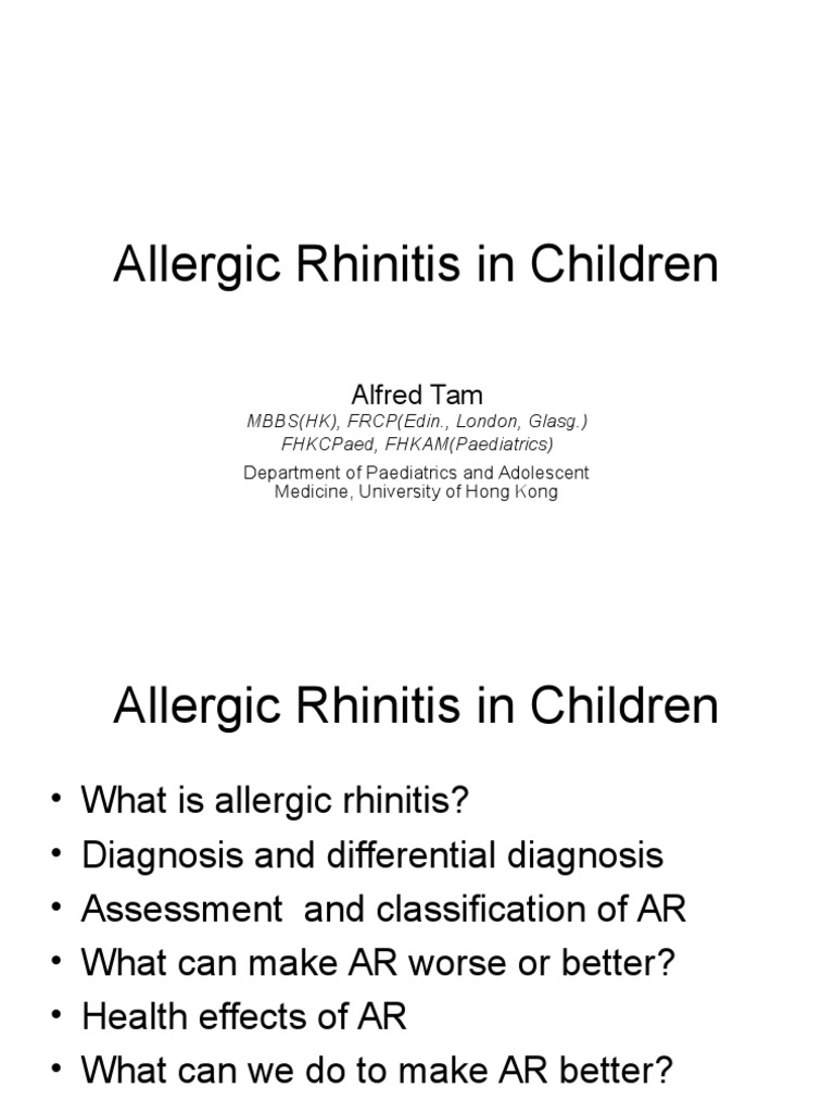 Understanding Allergic Rhinitis in Children | PDF | Allergy | Asthma