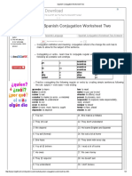 Spanish Conjugation Worksheet Two PDF