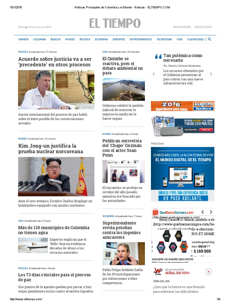 Noticias Principales de Colombia y El Mundo Noticias ELTIEMPO