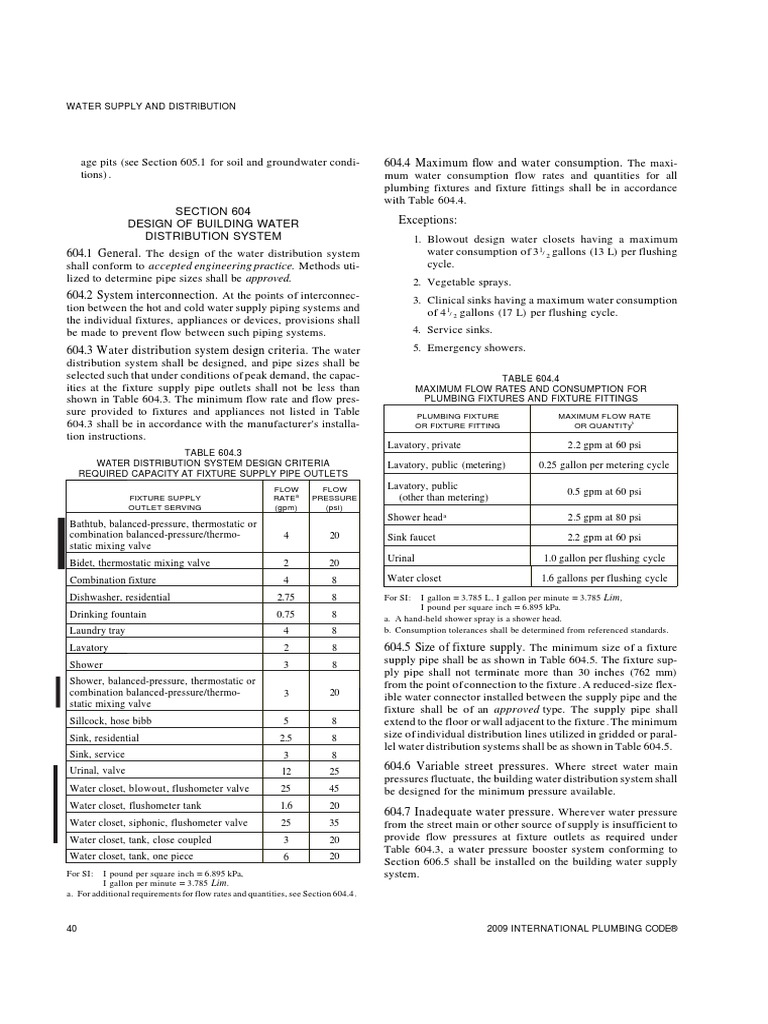 Plumbing Fixture Flow Rate Standards | PDF | Water Supply Network | Tap ...
