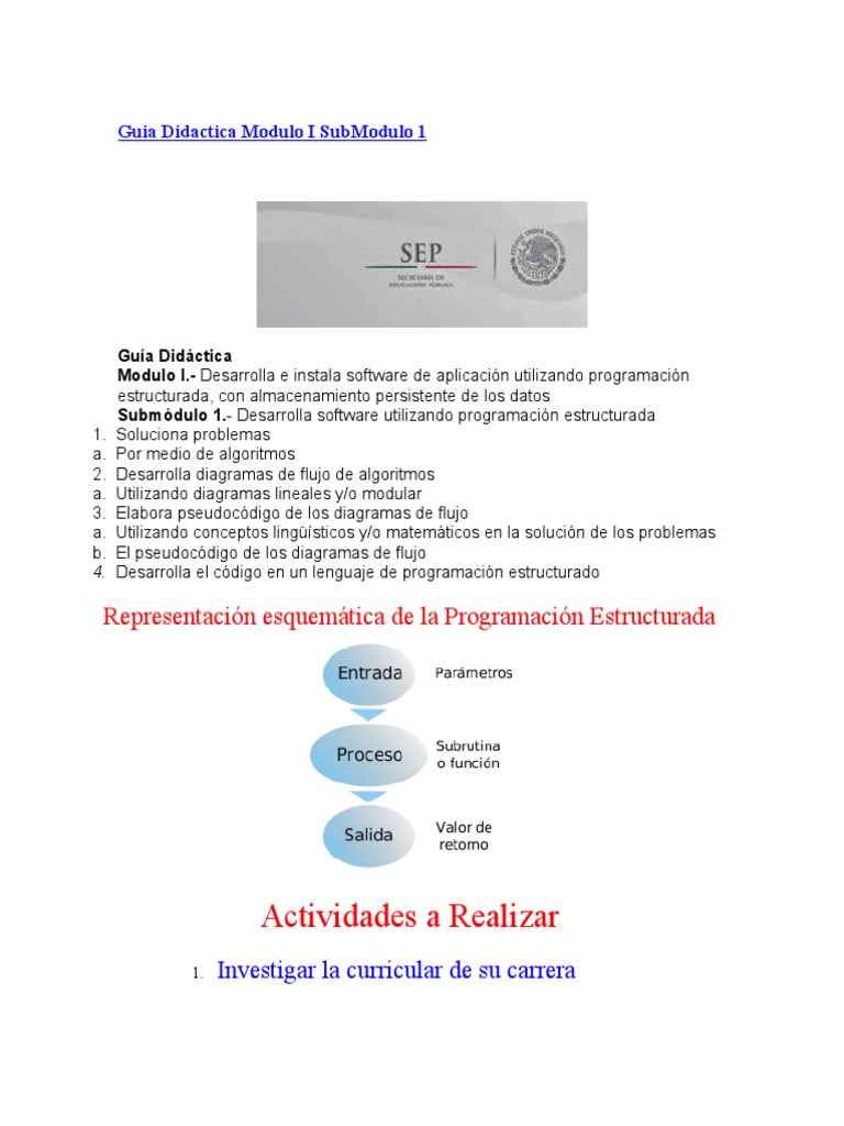 Guia Didactica Modulo I SubModulo 1 | PDF | Compilador | Lenguaje de ...