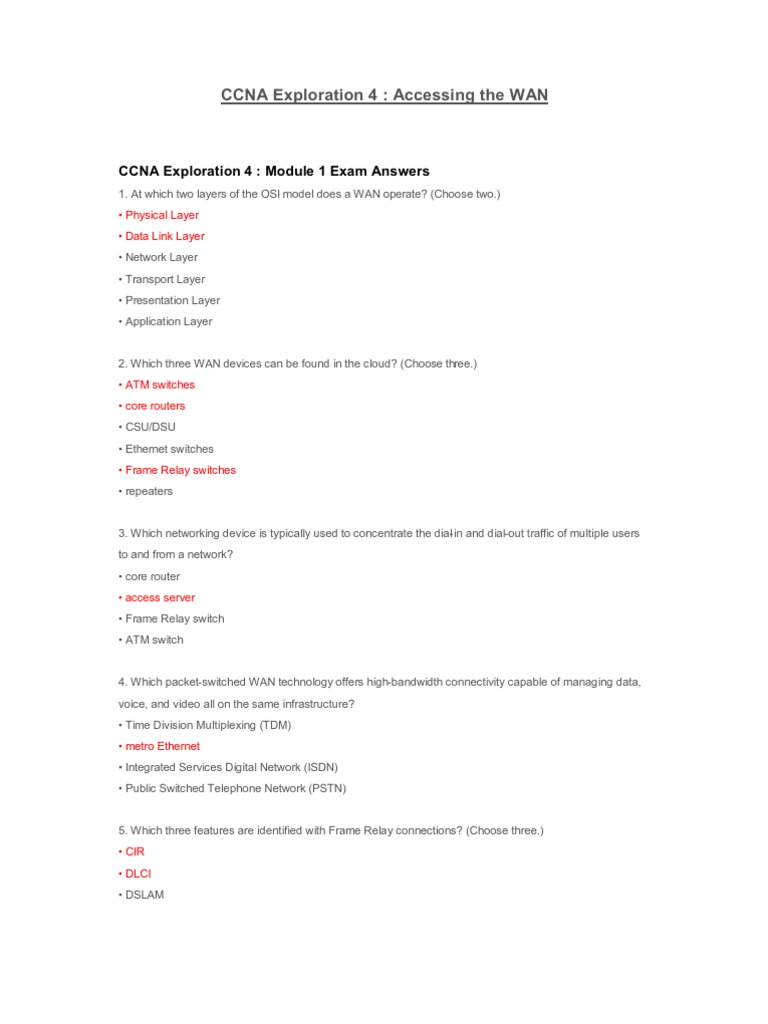 CCNA Exploration 4 | PDF | Asynchronous Transfer Mode | Packet Switching