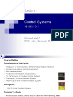 Control Systems: Mufeed Mahd Ece, Uml, Summer 2015