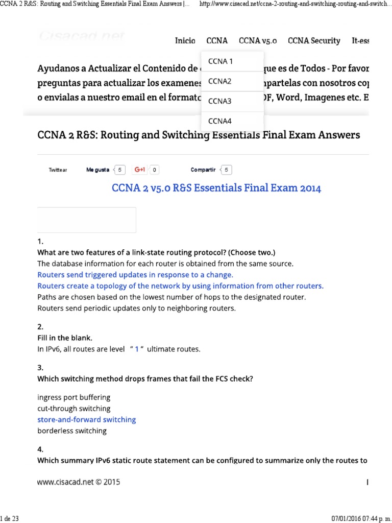 Ccna It Essentials Final Exam Answers