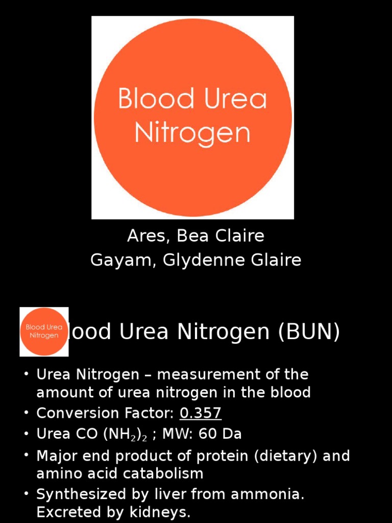 BUN Blood Urea Nitrogen Urea Kidney