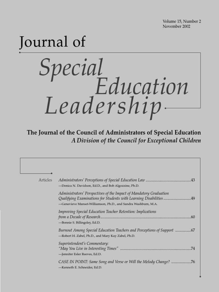 Burnout Among Special Education Teachers | PDF | Special Education ...