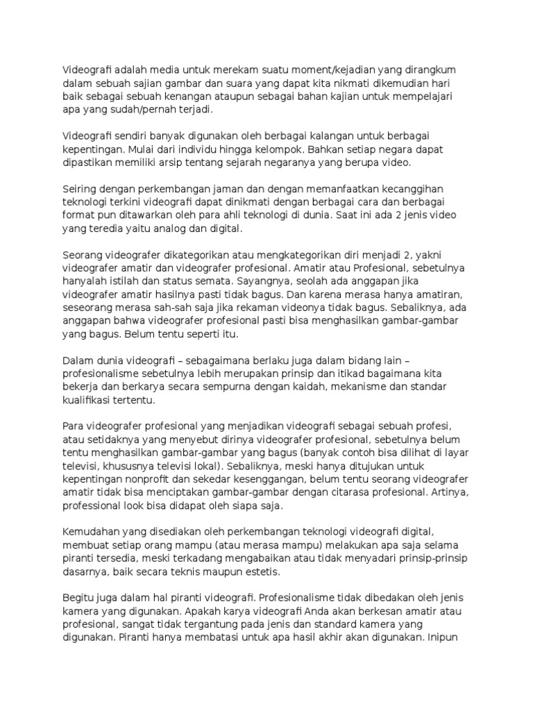 Teknik Videografi