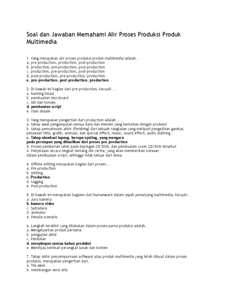 Soal Dan Jawaban Desain Multimedia