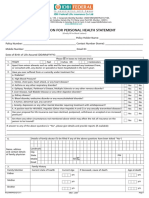 Application For Personal Health Statement - 071211 (CTFN) PDF