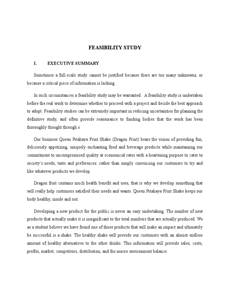 Feasibility Study PDF Bookkeeping Foods