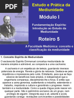 Roteiro 5 - A Faculdade Mediúnica. Conceito e Classificação Da Mediunidade