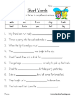 Short Vowels Worksheet