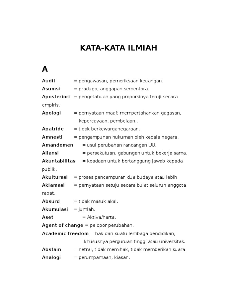 250 Kata Ilmiah - Riset