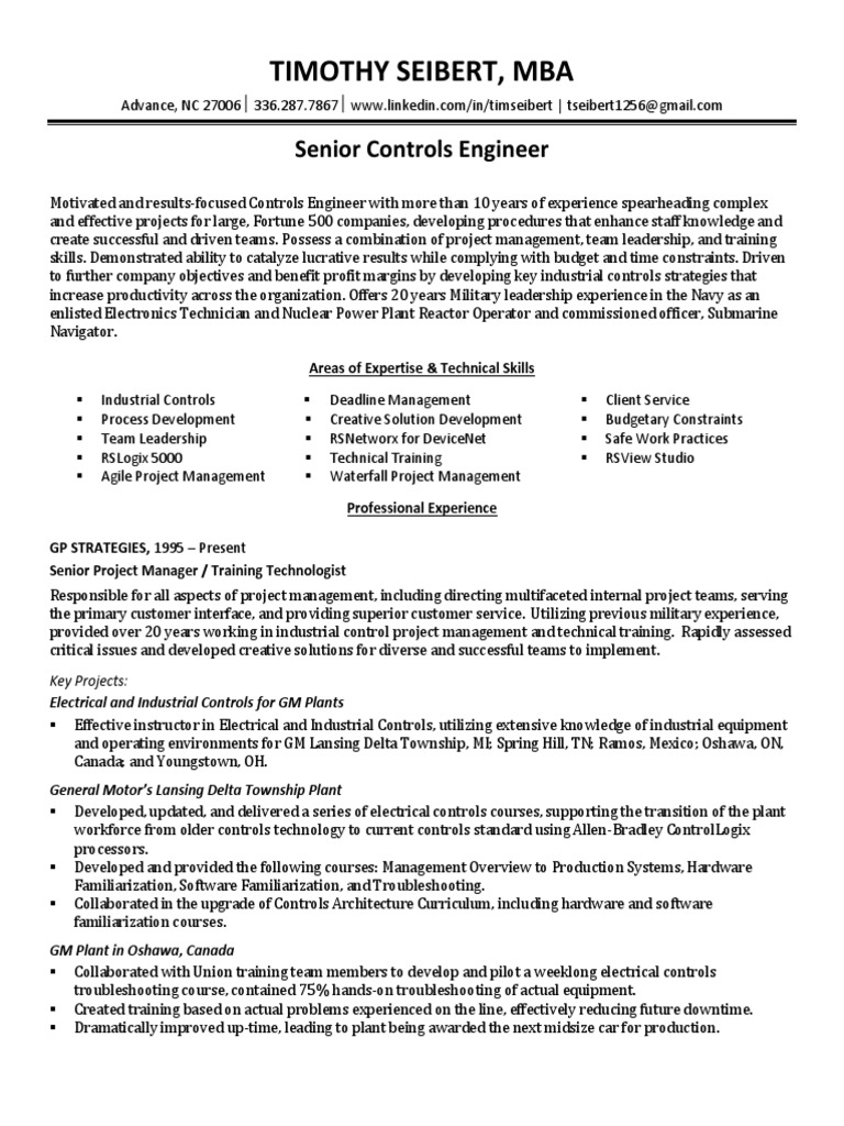 Senior Industrial Controls Engineer in Greensboro WinstonSalem NC