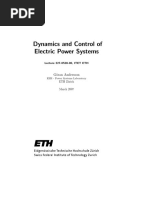 Power System Dynamics ETH Note