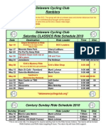 DCC Ride Schedule 2010