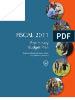 Fiscal 2011: Preliminary Budget Plan