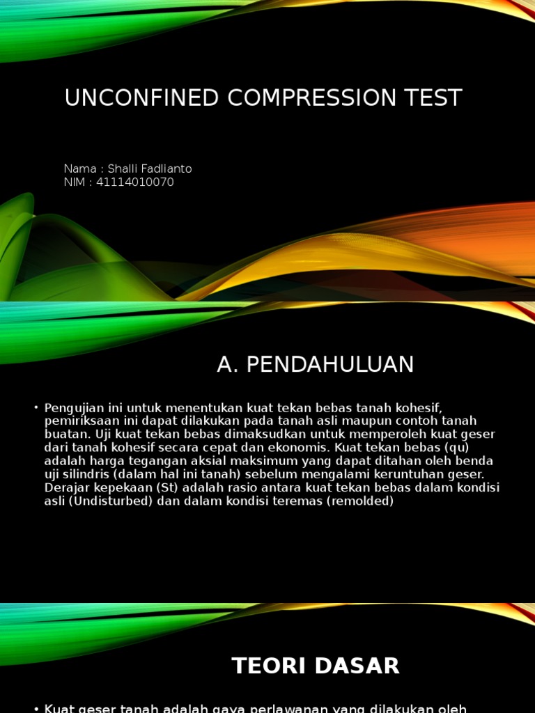 Unconfined Compression Test | PDF