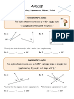 Angles Complementary Supplementary Vertical Adjacent Coloring Activity