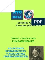 2013-2 PPT 3 F de Saussure Parte 2 Relaciones Sintagmáticas y Paradigmáticas