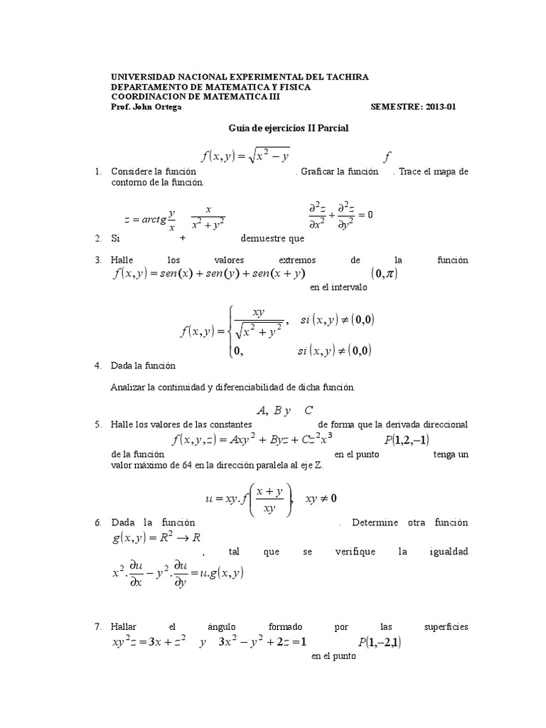 Ejercicios de Matemáticas III - Análisis y Gráficas | PDF | Derivado ...
