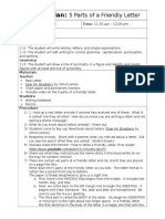 q2 Lesson Plan - 5 Parts of A Friendly Letter