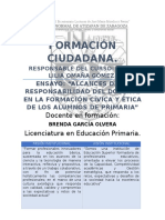 Ensayo “Alcances de La Responsabilidad Del Docente en La Formación Cívica y Ética de Los Alumnos de Primaria”