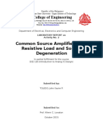 Common Source Amplifier With Resistive Load and Source Degeneration
