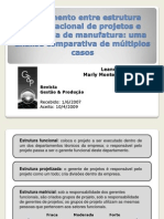 Apresentação do artigo sobre estrutura organizacional e estratégia de manufatura