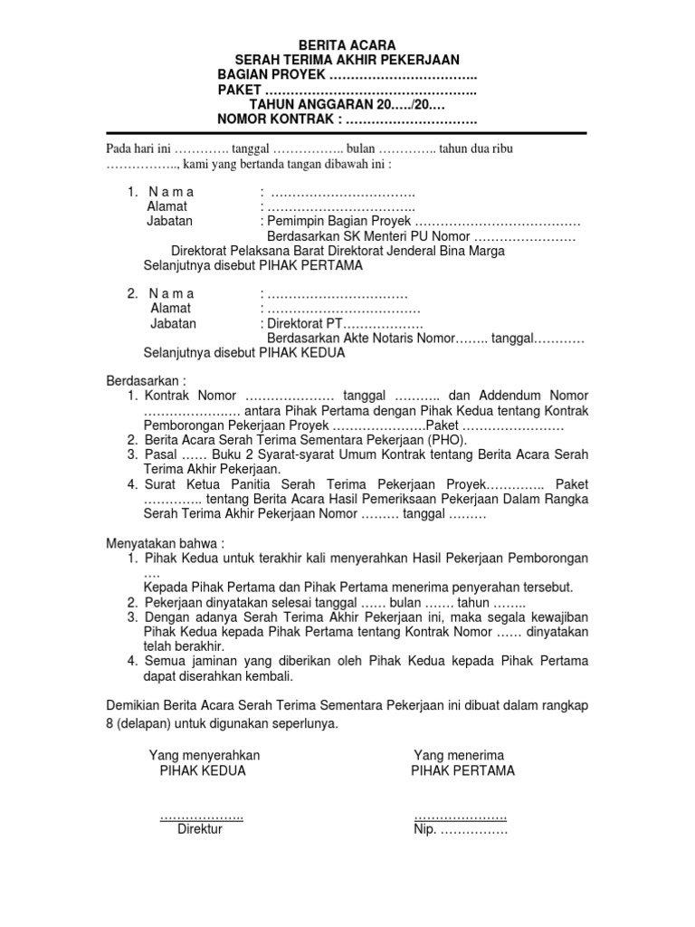 Contoh Berita Acara Pemeriksaan - Simak Gambar Berikut