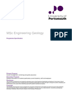 MSC Engineering Geology: Programme Specification