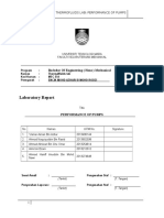 Pump Performance Lab Report