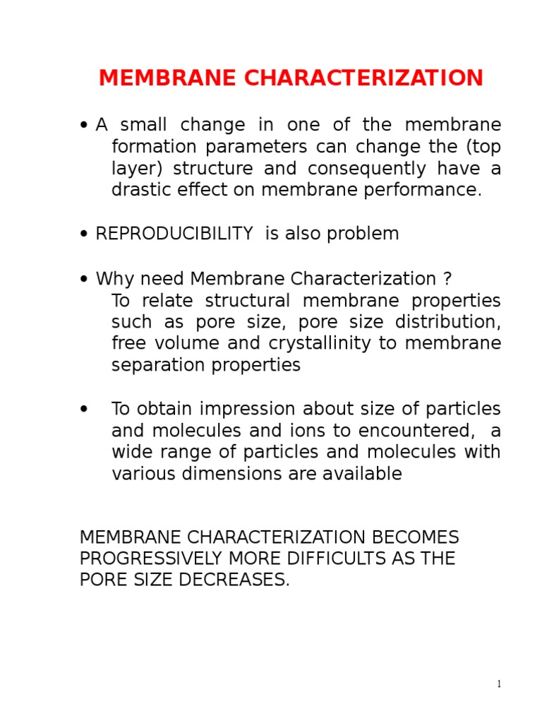 Membrane Characterization Techniques | PDF | Porosity | Scanning ...