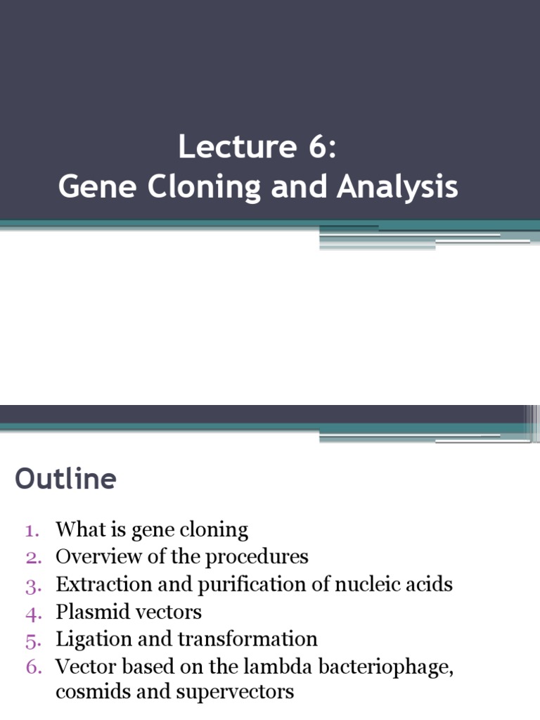Gene Cloning Techniques and Procedures | PDF | Molecular Cloning | Plasmid