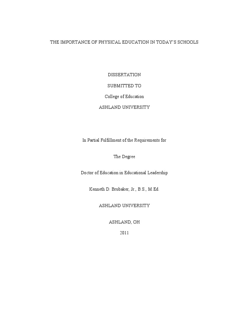 thesis for physical education