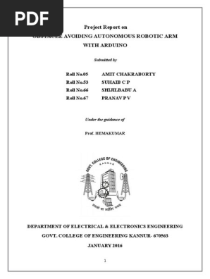 obstacle avoiding robot using arduino project report
