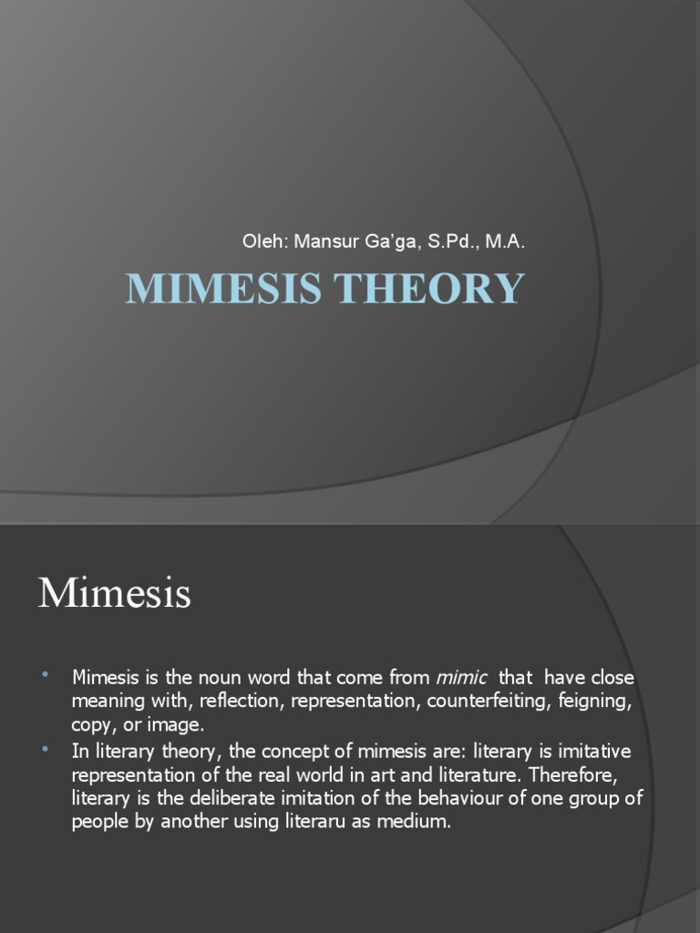 Understanding Mimesis in Literature | PDF