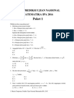 Soal Prediksi Un Ipa 2016 Paket 1