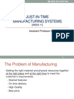 Just-In-Time Manufacturing Systems: (WEEK 11)