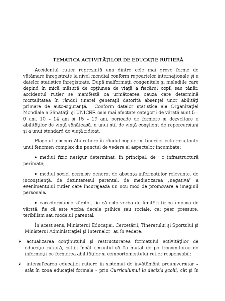 Activitati De Educatie Rutiera