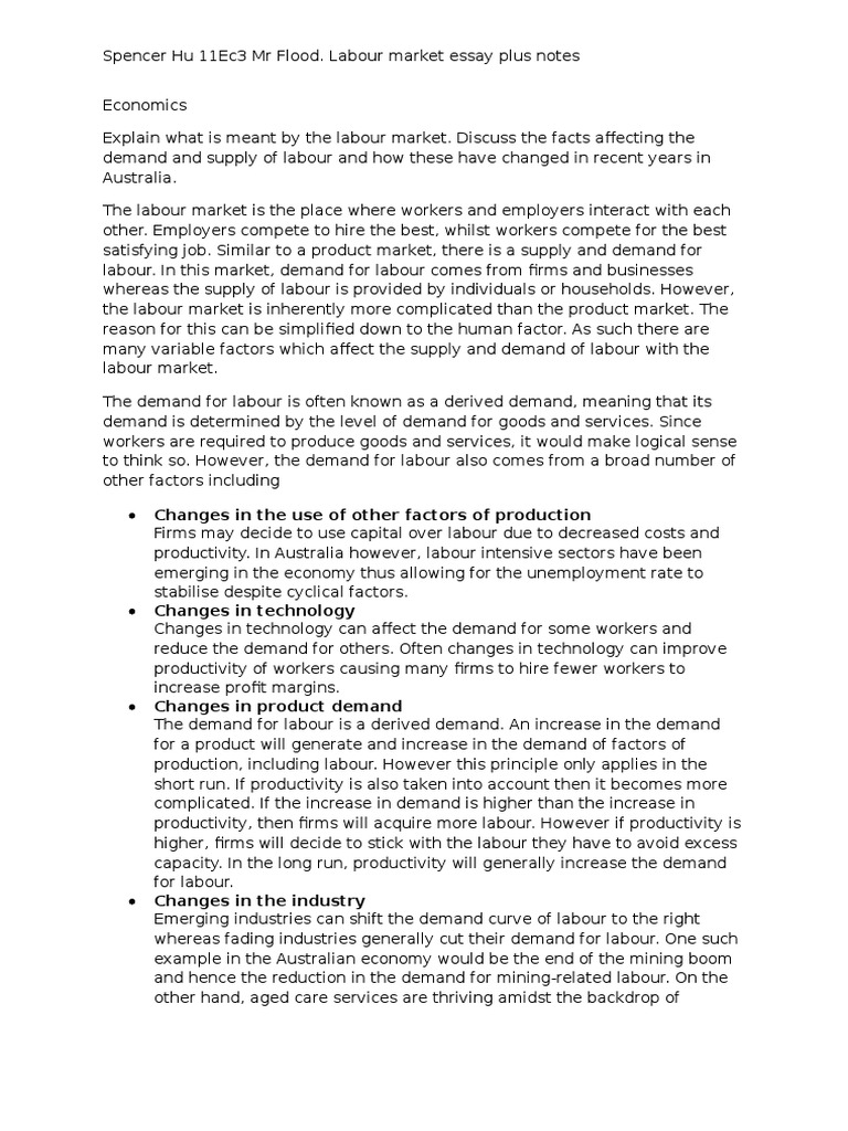 Labour Market More Notes | PDF | Labour Economics | Economic Growth