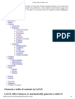 Generate a Table of Contents in LaTeX