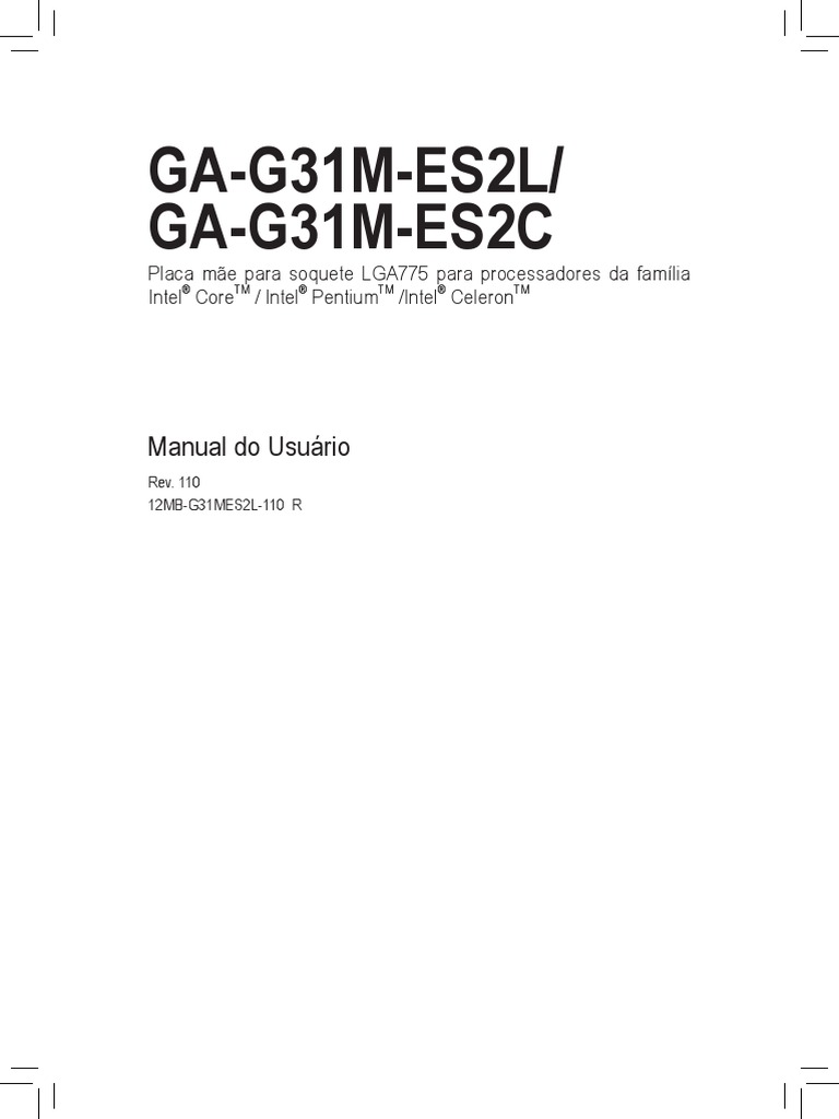 Manual Ga G31m Es2l Pt Bios Memoria De Acesso Aleatorio