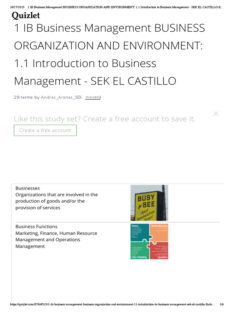 Intro to Business Management Concepts | PDF | Factors Of Production ...